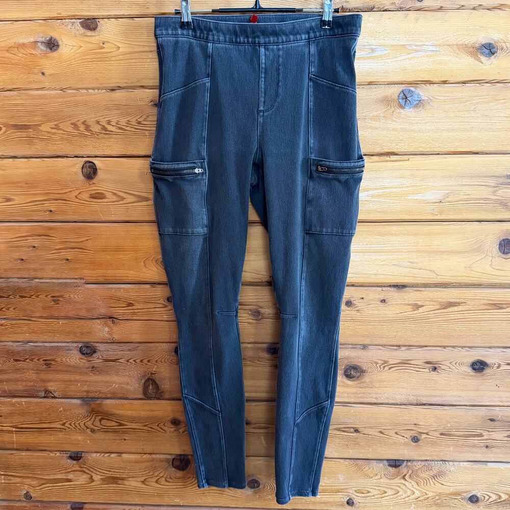 Spanx Gray Cargo‎ Jean Leggings Size Large